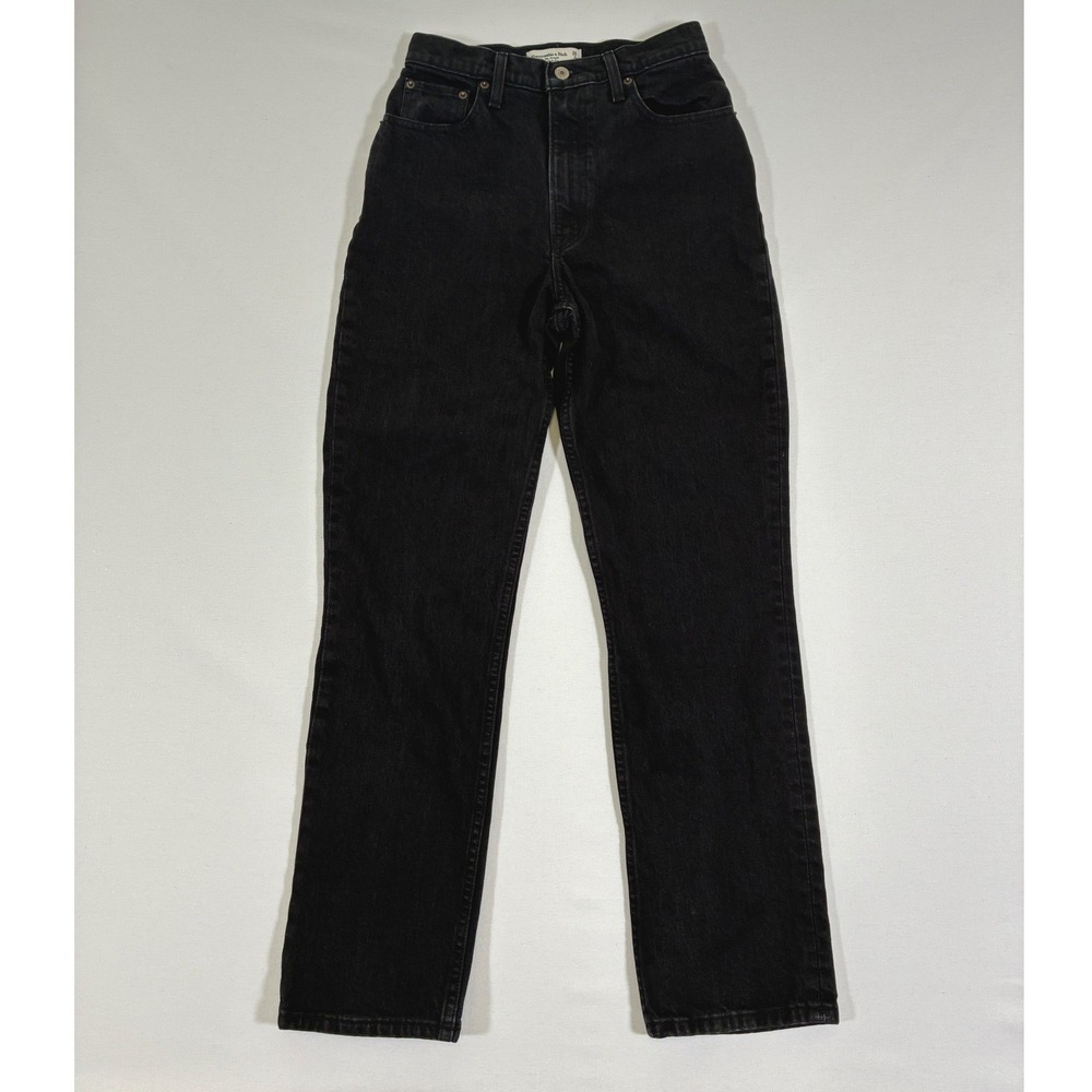 Abercrombie & Fitch The 90s Straight Ultra High Rise Jeans Washed Black 26/2R